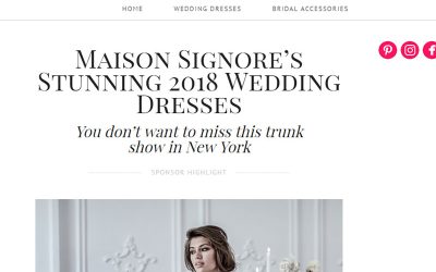 Maison Signore’s Stunning 2018 Wedding Dresses