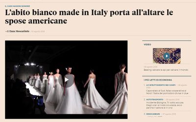 L’abito bianco made in Italy porta all’altare le spose americane