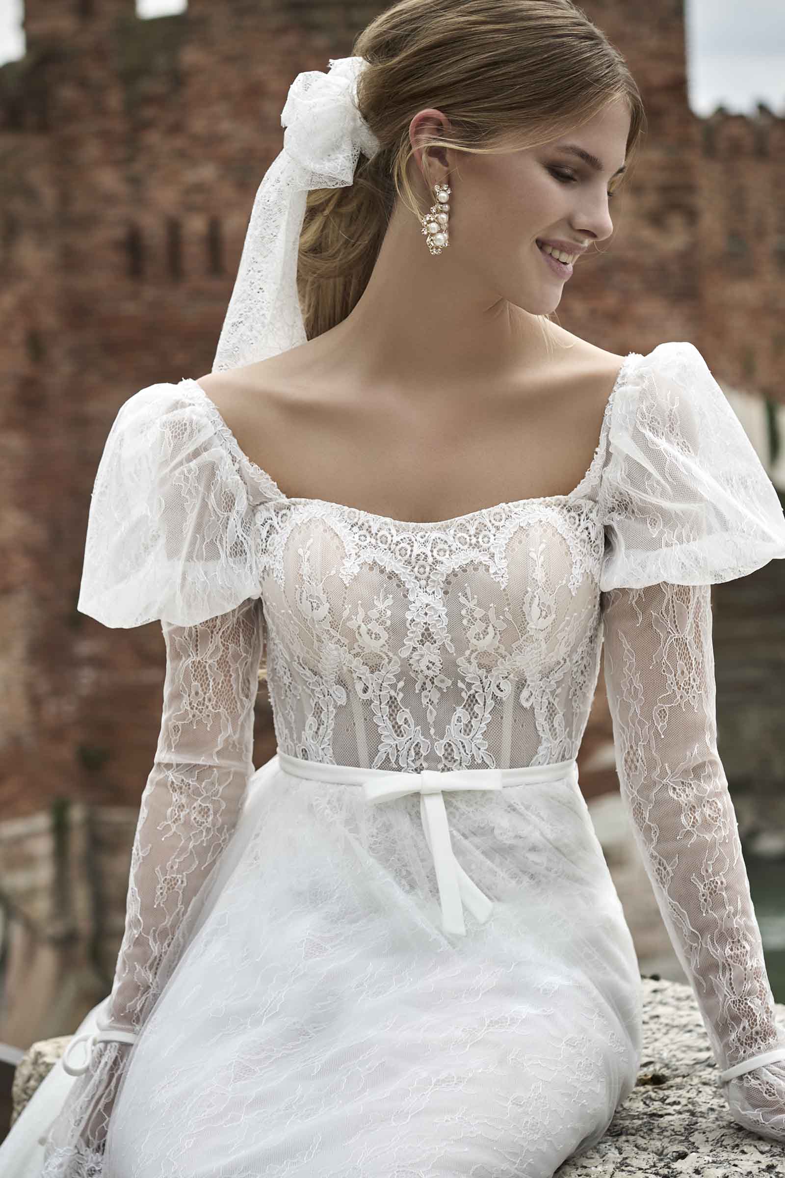 modella con abito da sposa