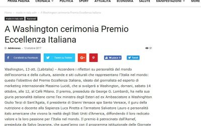 A Washington cerimonia premio eccellenza Italiana…