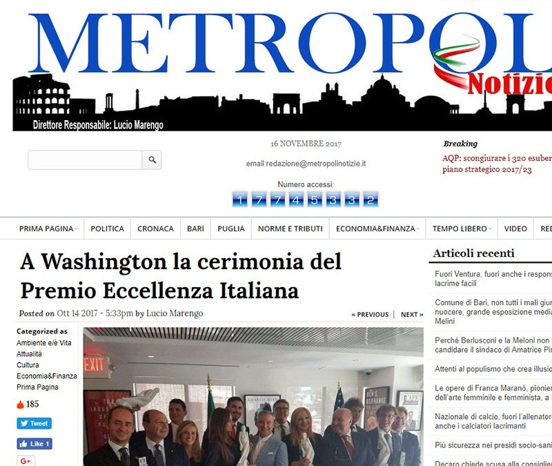 A washington la cerimonia del premio eccellenza italiana…